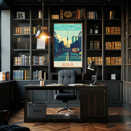 Berlin Skyline Illustration Poster
