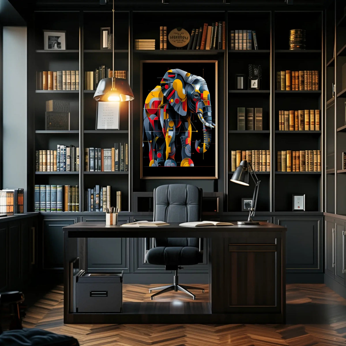 Geometric Elephant Art Poster