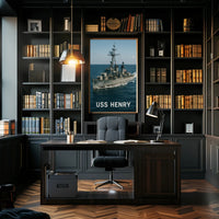 USS Henry Naval Ship Poster Vintage Maritime Wall Art