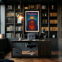 Pantheon Travel Poster Vintage Architecture Print