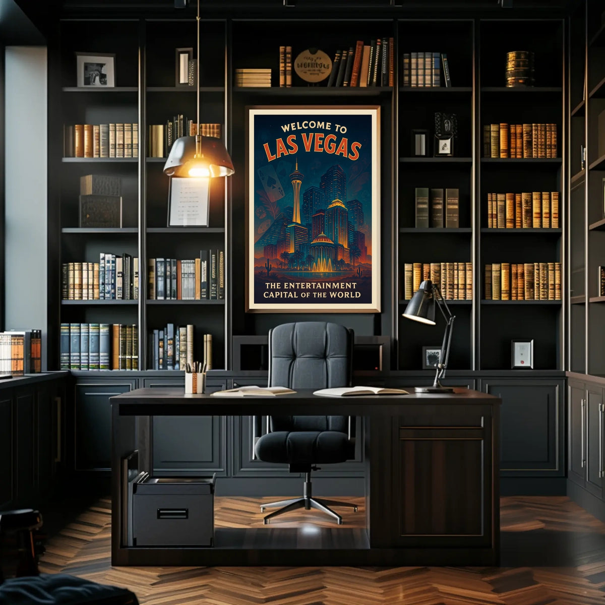 Las Vegas Vintage Skyline Poster: Nostalgic Travel Art