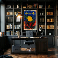 Vibrant Heraldic Sun Poster