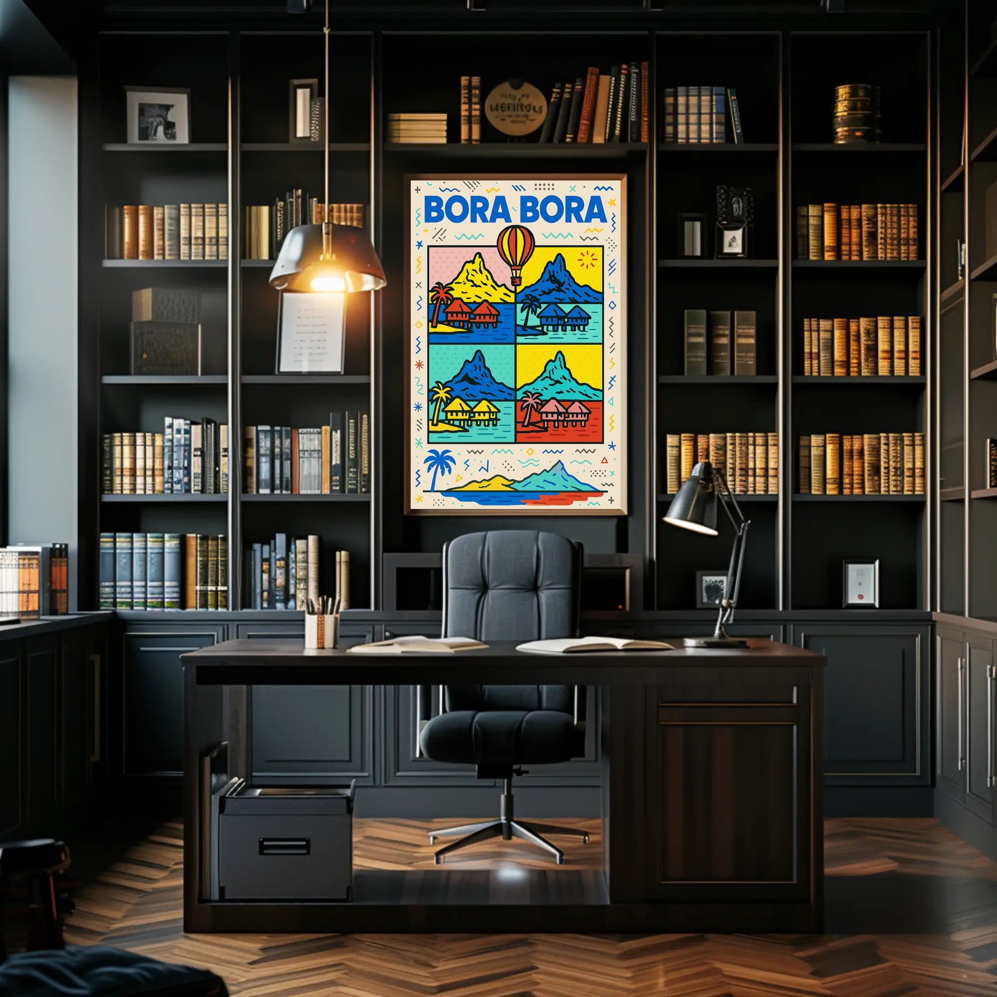 Tropical Bora Bora Pop Art Travel Poster PosterGoat