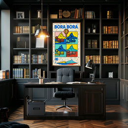 Tropical Bora Bora Pop Art Travel Poster PosterGoat