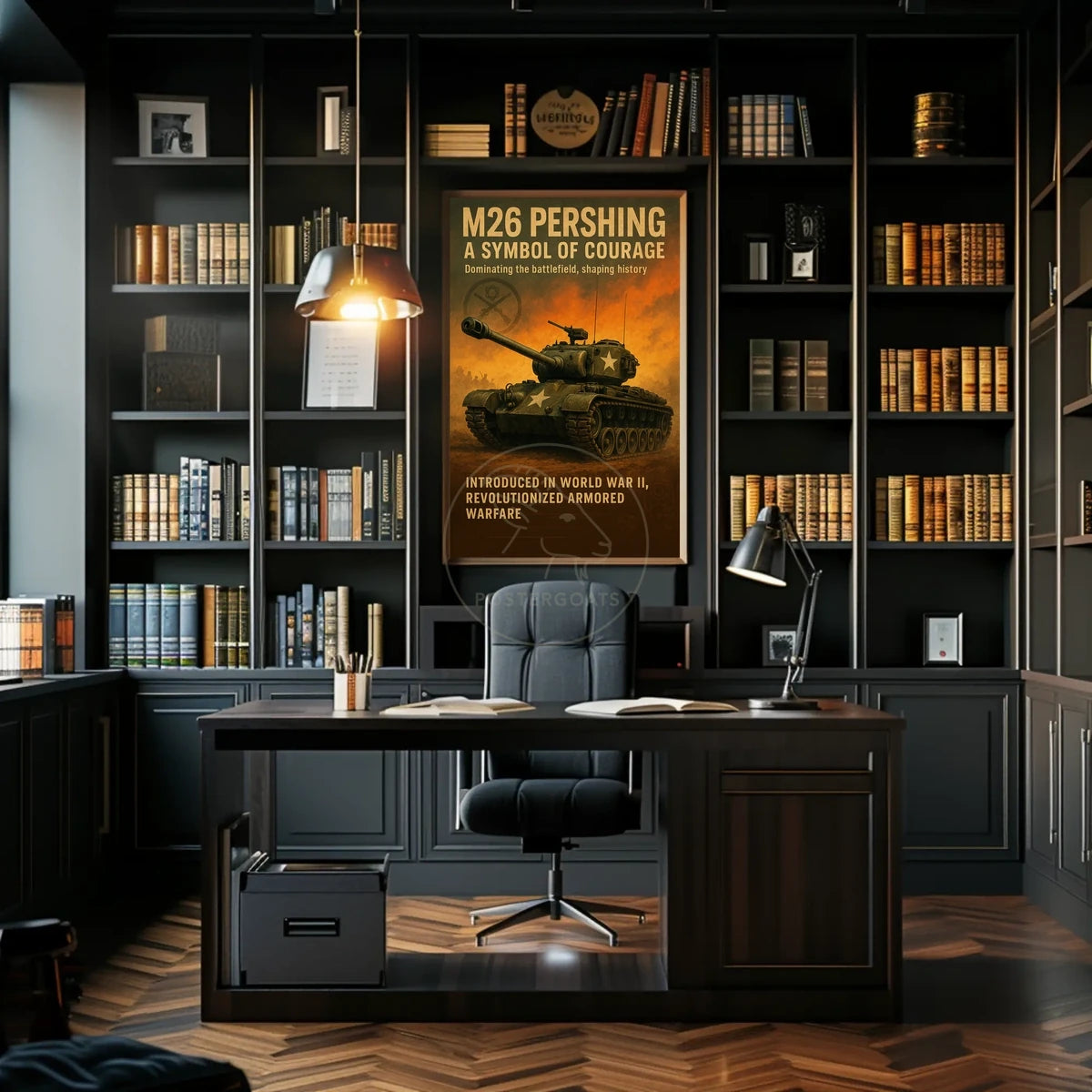M26 Pershing Tank WWII Vintage Poster