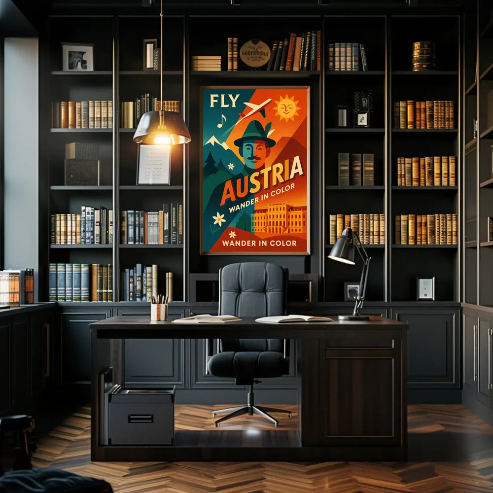 Austria Retro Travel Art with Vibrant Cultural Heritage Poster PosterGoat