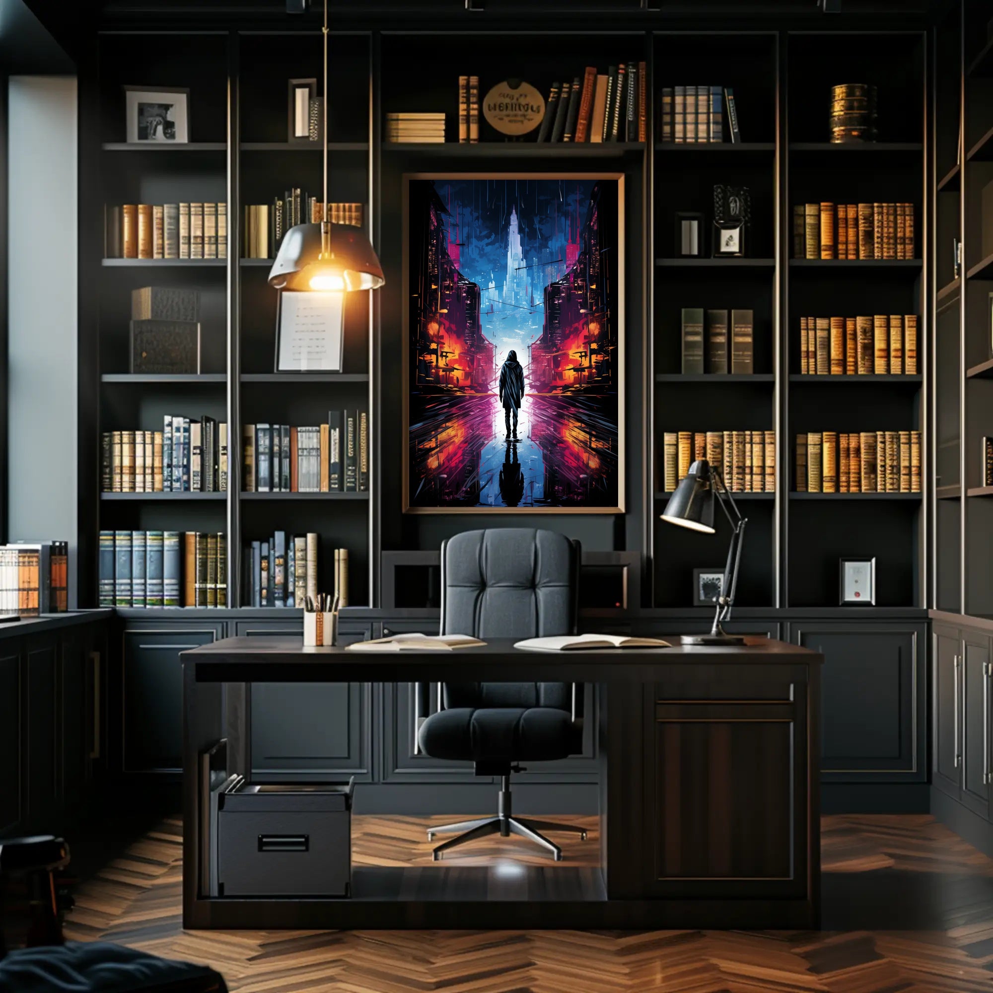 Neon Cityscape Poster