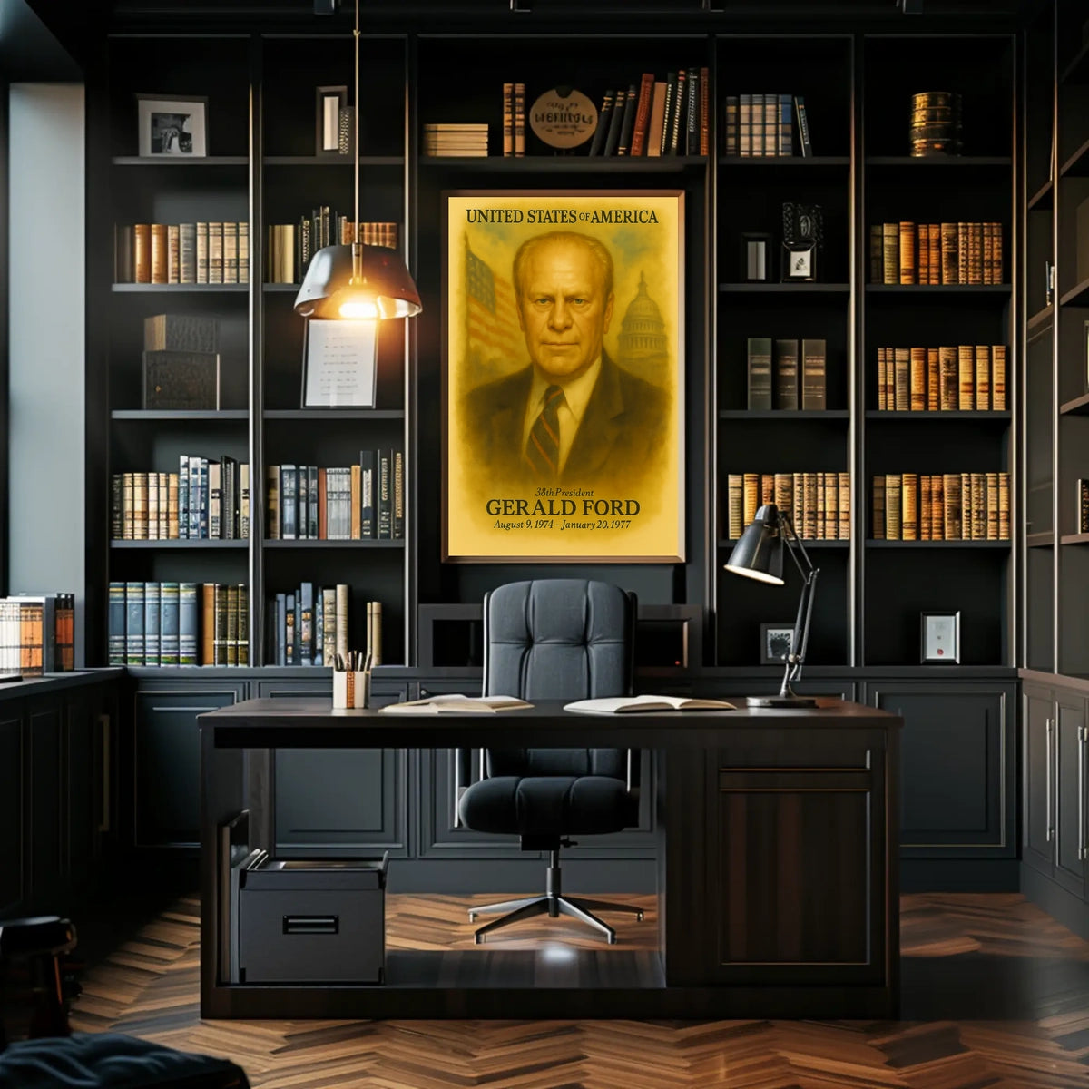 Gerald Ford 38th President of the United States Vintage Watercolor Poster