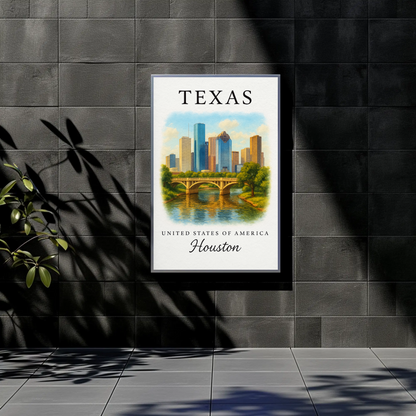 Texas, Houston Signature Series Vintage Travel Poster