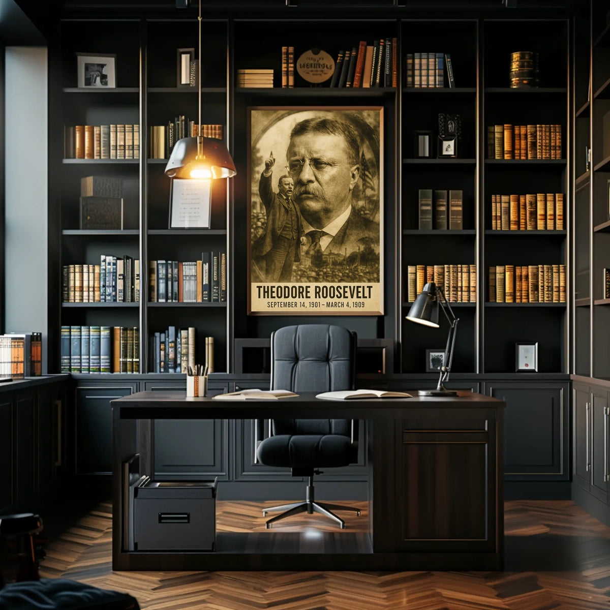 Theodore Roosevelt 26th President of the United States Double Exposure Poster