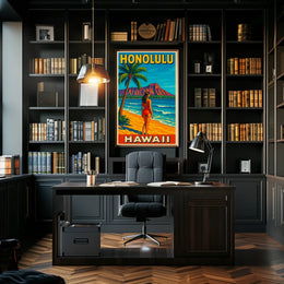 Honolulu Beach Escape Poster