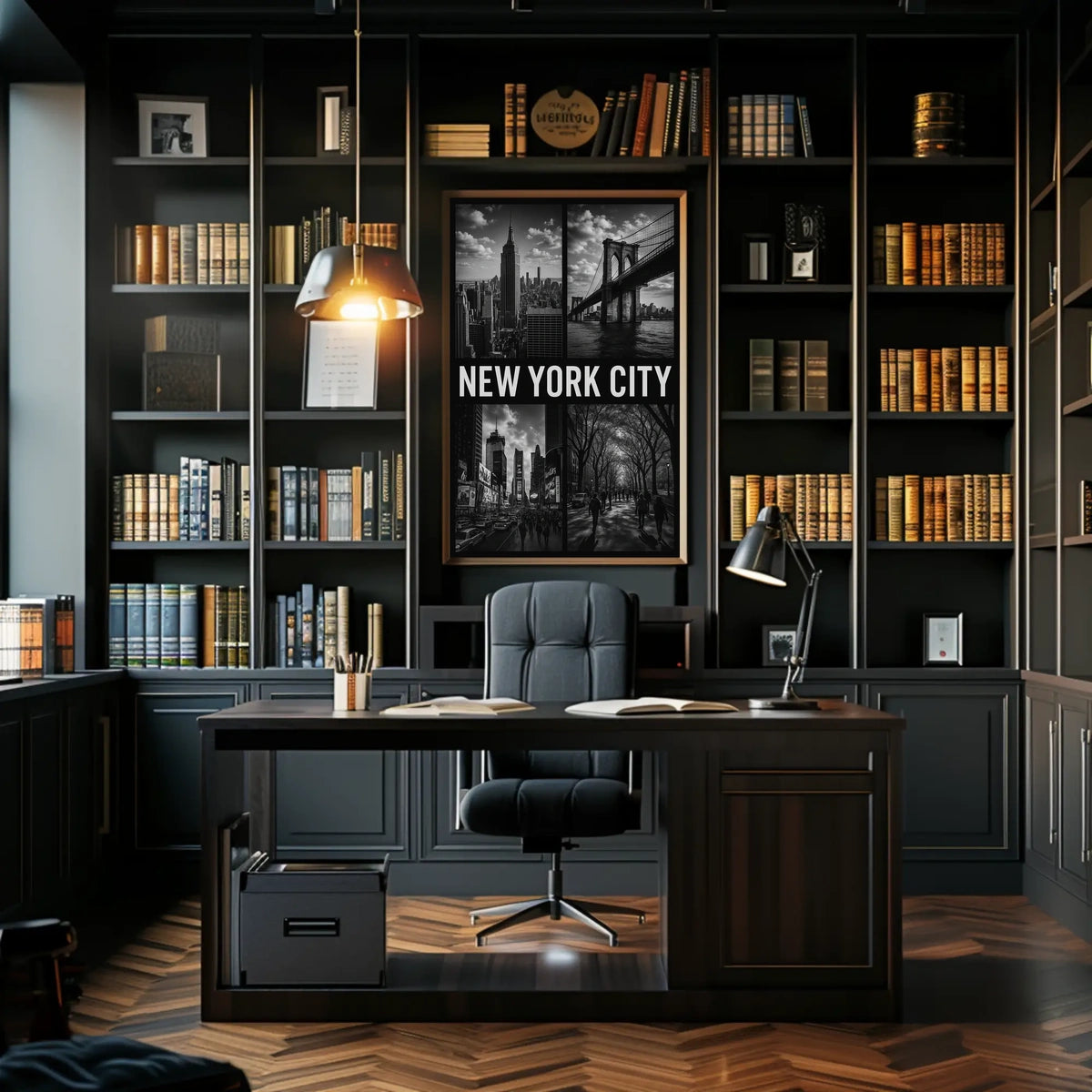 New York City Architecture Poster Vintage Wall Art