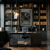 Reindeer Basketball Game Poster