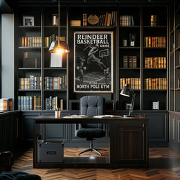 Reindeer Basketball Game Poster