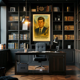 John F. Kennedy 35th President of the United States Vintage Watercolor Poster