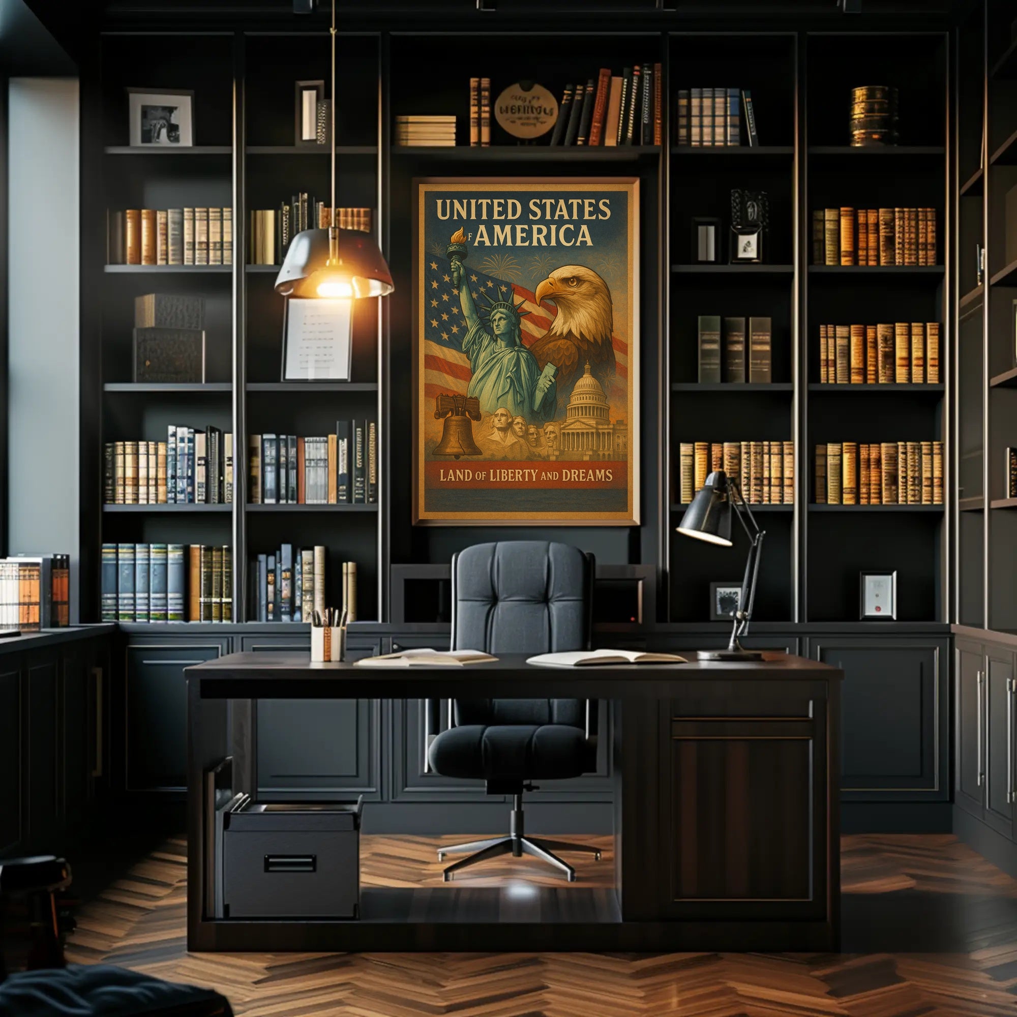 Land of Liberty and Dreams Poster PosterGoat