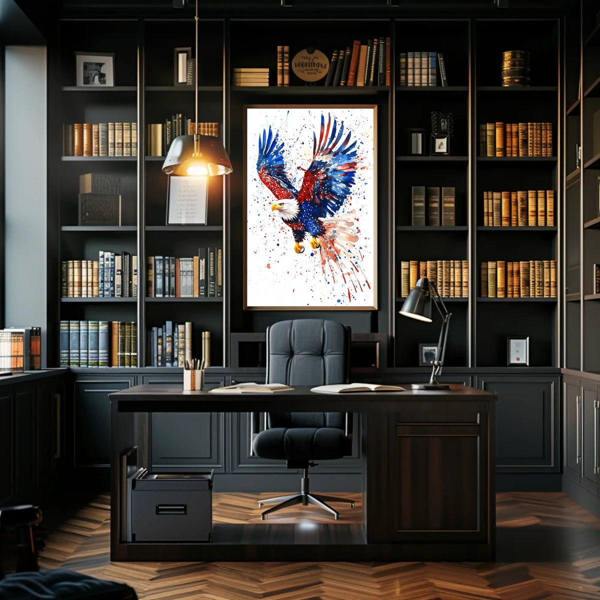 powerful bald eagle flying Poster