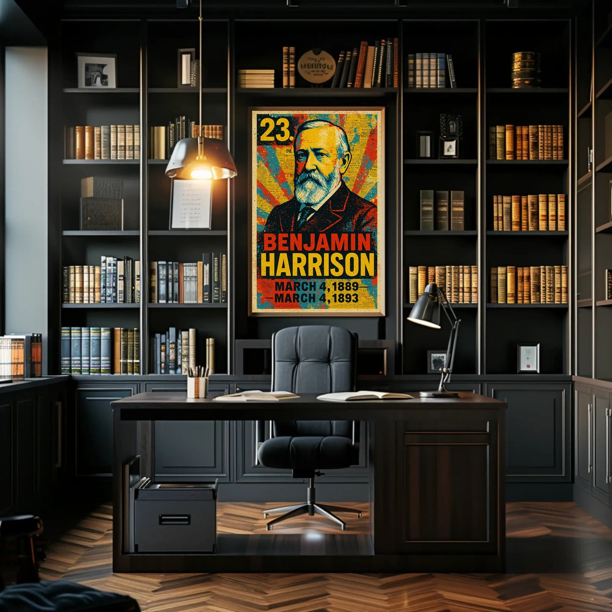 Benjamin Harrison 23rd President of the United States Street Art Mashup Poster