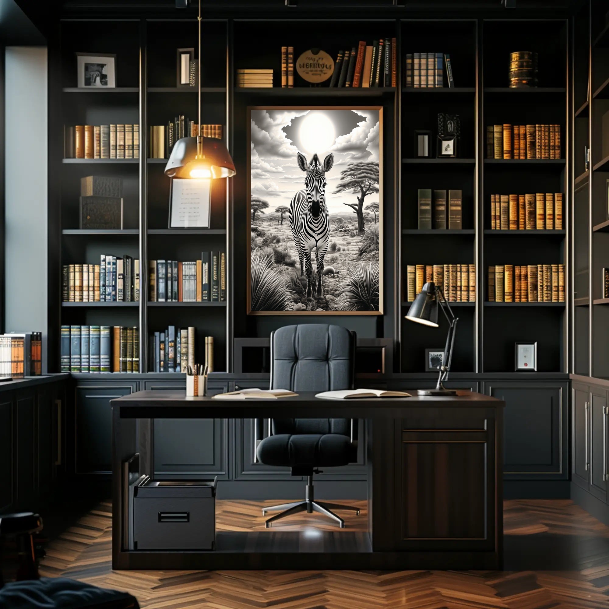 Zebra In The Savannah Poster