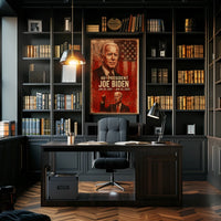 Joe Biden 46th President Digital Painting Patriotic Washington DC Portrait Realism Poster
