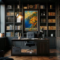 Amalfi Coast Poster Wall Art Coastal Decor Mediterranean