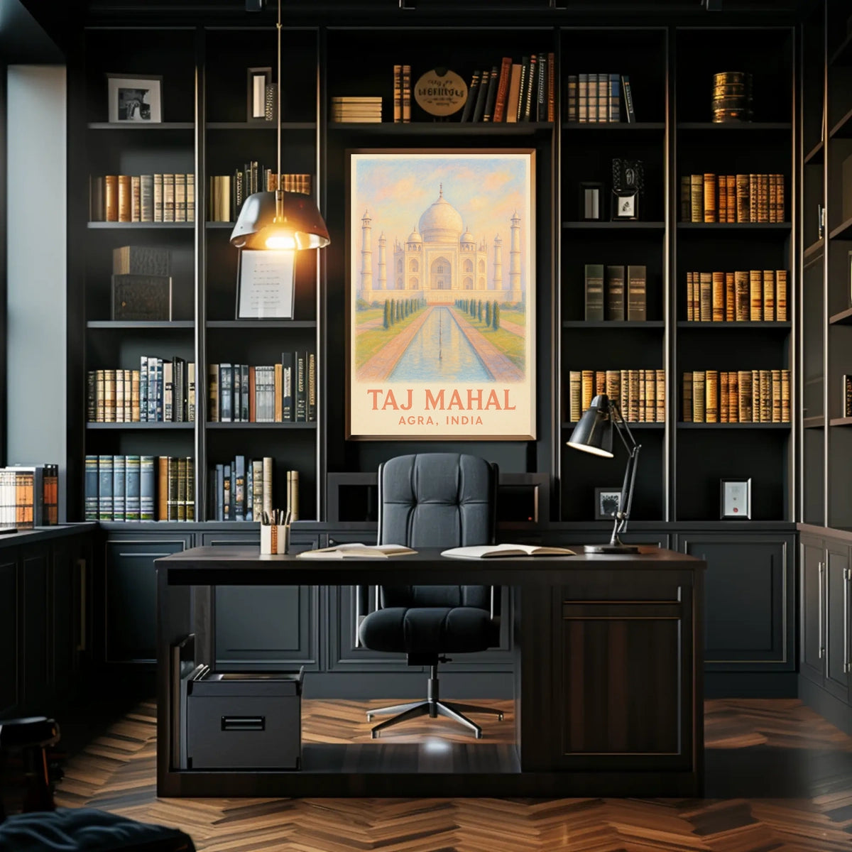 Iconic Taj Mahal Agra India Travel Architecture Photography Realism Heritage Poster