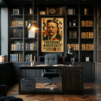 Theodore Roosevelt 26th President of the United States Layered paper Collage Poster