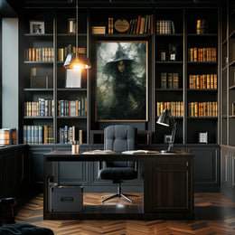 Enigmatic Witch In The Shadows Poster