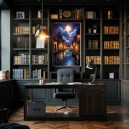 Moonlit Venice Canal Poster