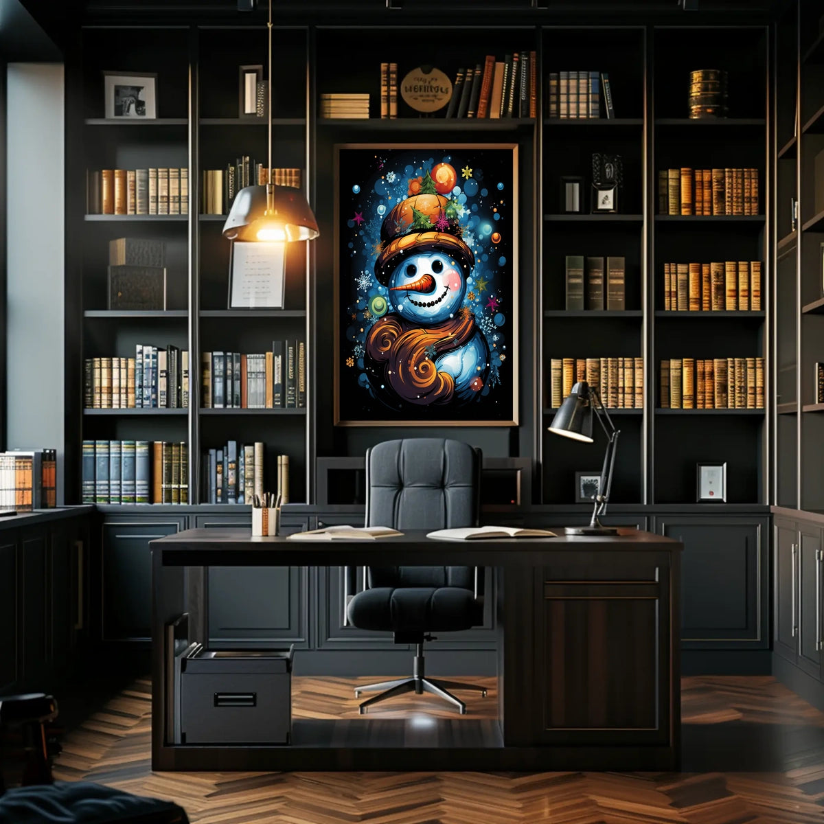 Colorful Snowman Art Print: Abstract, Artistic, or Pop Culture Poster