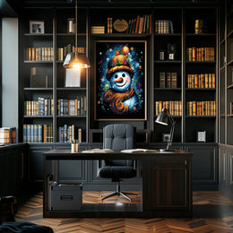 Colorful Snowman Art Print: Abstract, Artistic, or Pop Culture Poster