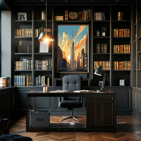 Empire Sunset Skyscraper Travel Poster
