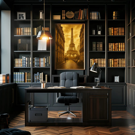 Parisian Romance: Vintage Eiffel Tower Urban Cityscape Poster