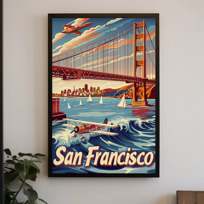 San Francisco Golden Gate Bridge Vintage Poster
