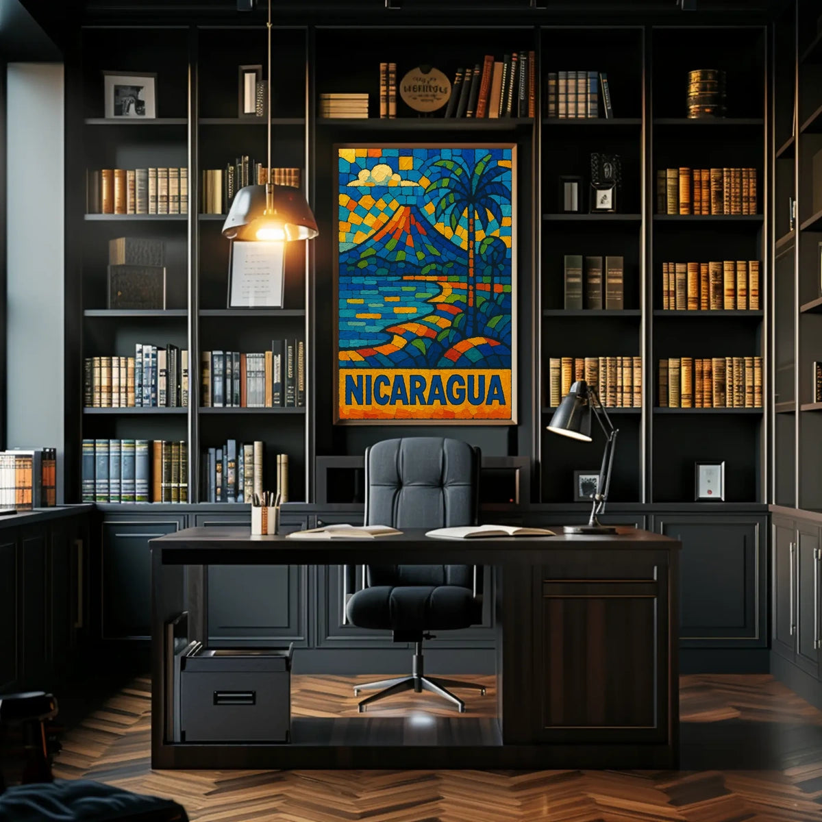 Nicaragua Mosaic Art Poster