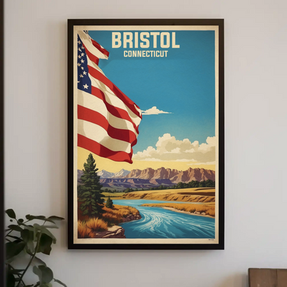 Bristol Connecticut American Scene Art Vintage Travel Poster