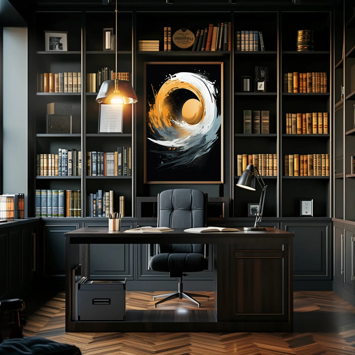 Dynamic Wave Vortex Abstract Art Print Poster