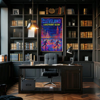 Cleveland Lakefront Glow Poster