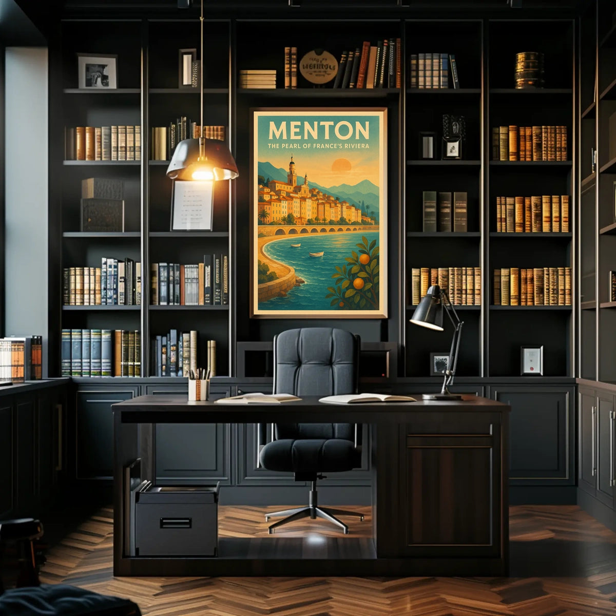 Menton Riviera Vintage Travel Poster: Coastal Elegance