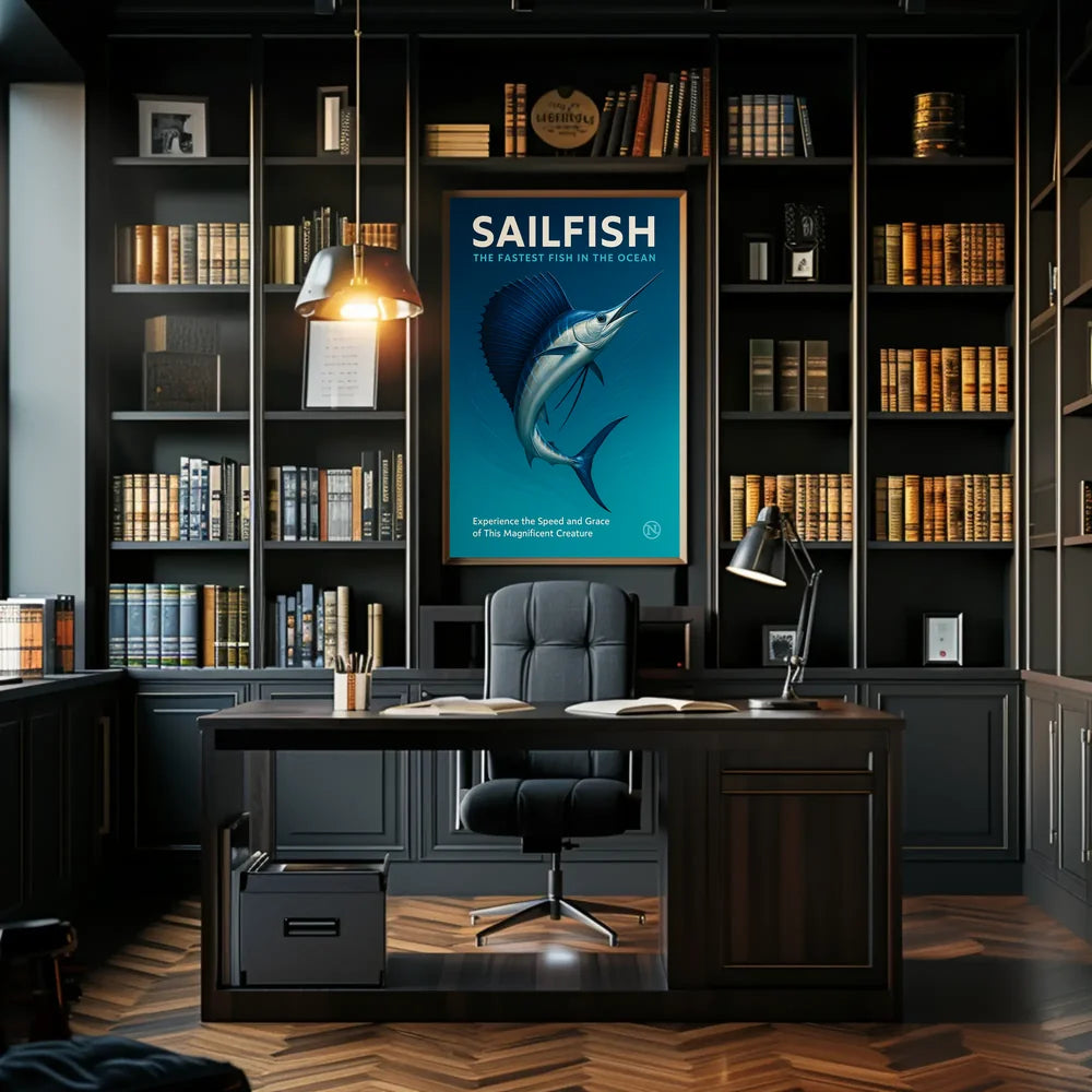 Sailfish Speed and Grace Photorealistic Animal Poster PosterGoat