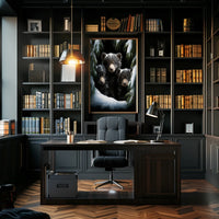 Bear Cubs in Snowy Forest Photorealistic Poster