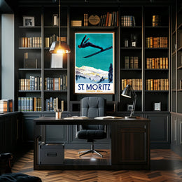 Ski Jumper Adventure in St. Moritz Sports Poster PosterGoat