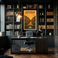 Amsterdam Canal at Sunset Poster