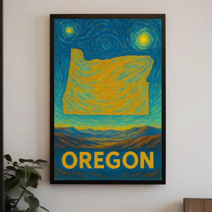 Oregon Starry Night Poster