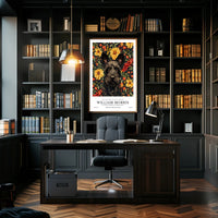 The Artistry of 19th Century with Floral Dog Artistic Poster