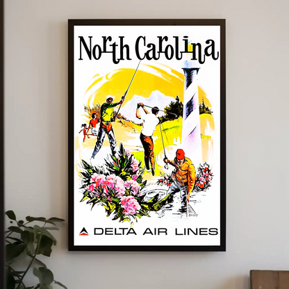 North Carolina Air Lines Travel Poster