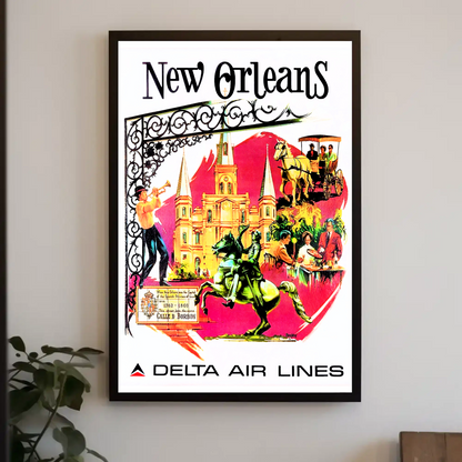 New Orleans Air Lines Travel Poster
