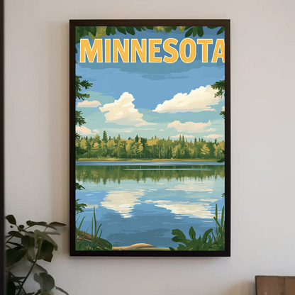 Minnesota’s Tranquil Lakes Vintage Travel Poster