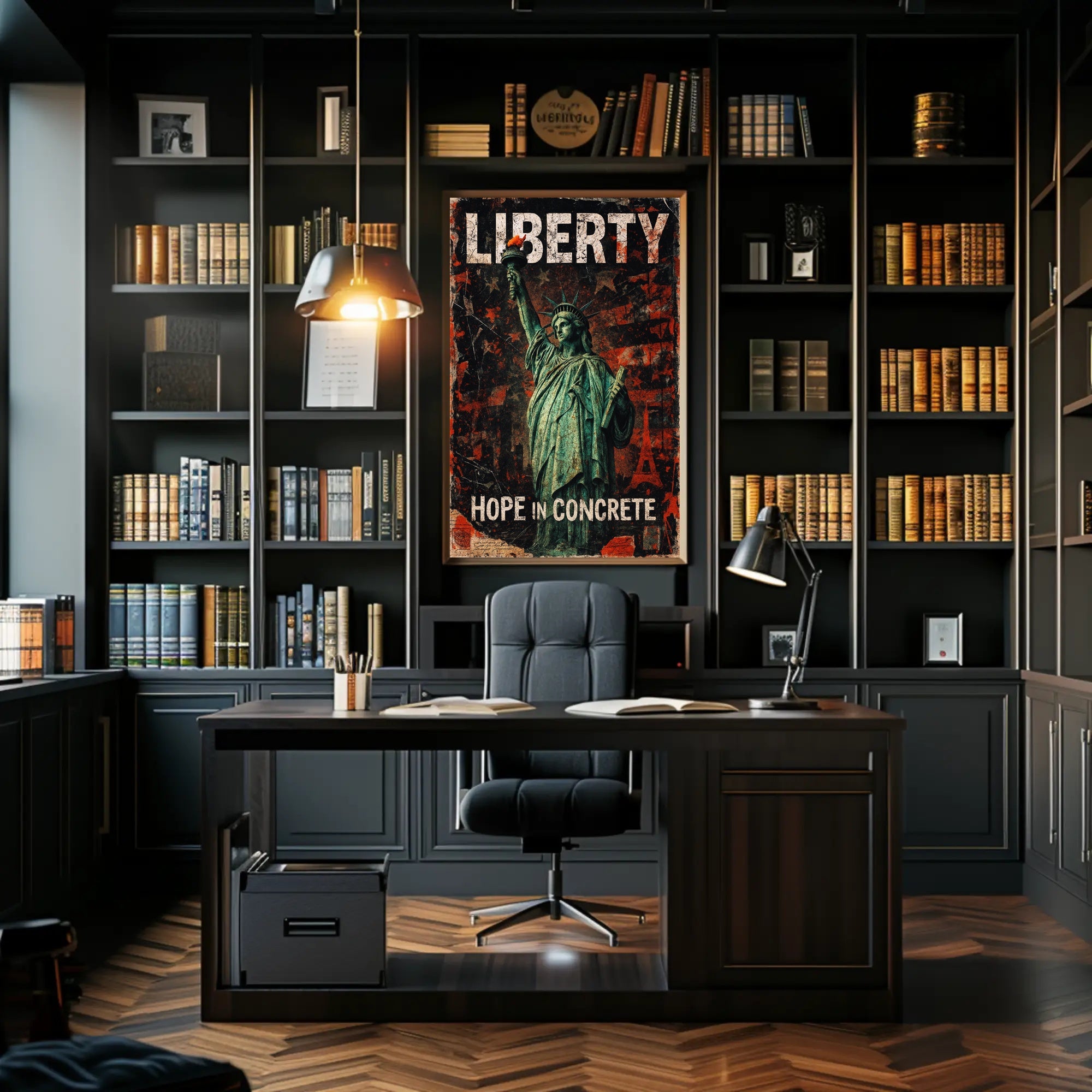 Statue of Liberty Grunge Art Political or Propaganda Poster