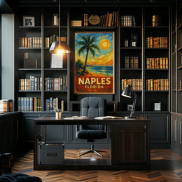 Naples Florida Brushstroke Art Poster